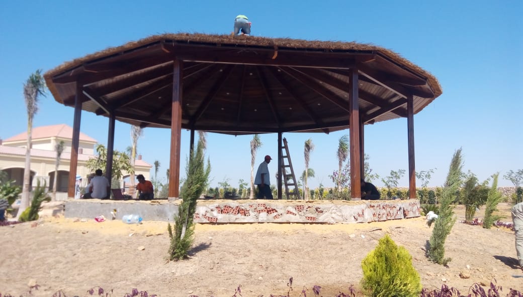 Resort style thatch pergola in Egypt